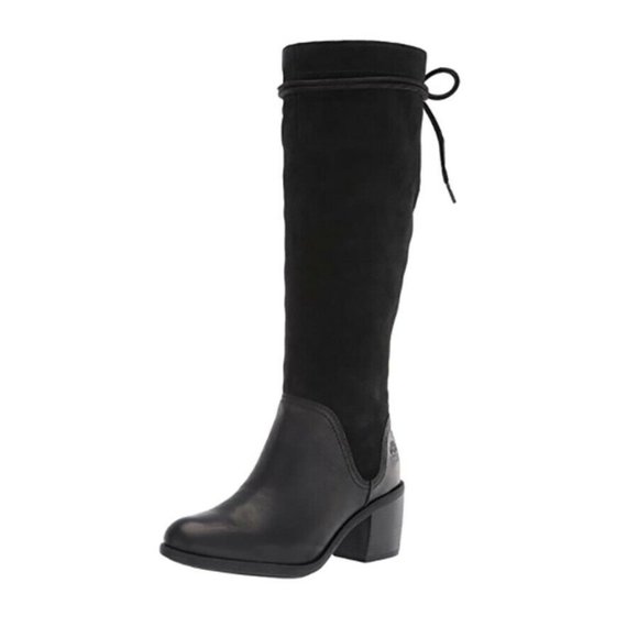 Timberland Women's Tall Slouch Leather Knee High Black Boots A1Z4T ALL SIZES - Picture 2 of 7